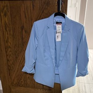 Light Blue Pinstripe Blazer and matching pants